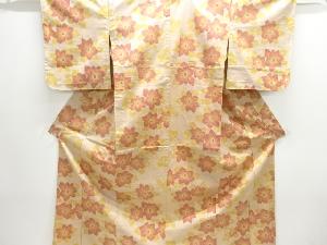 花模様織り出し西陣お召単衣着物